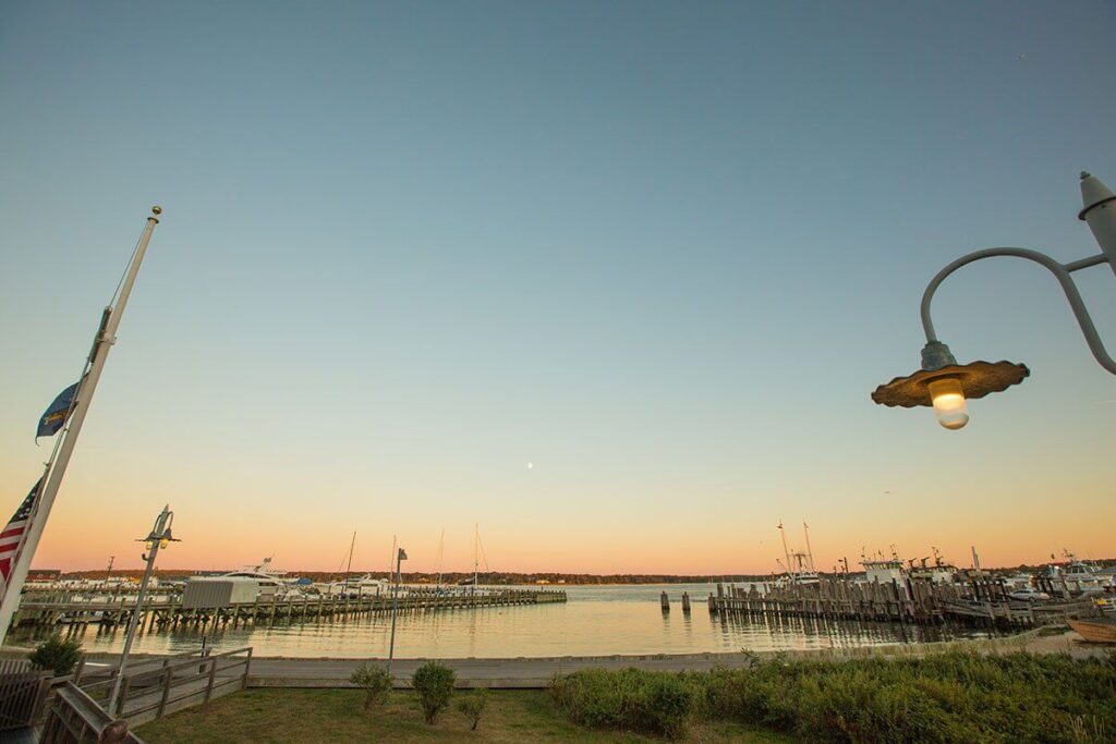 sunset view of NY harbor