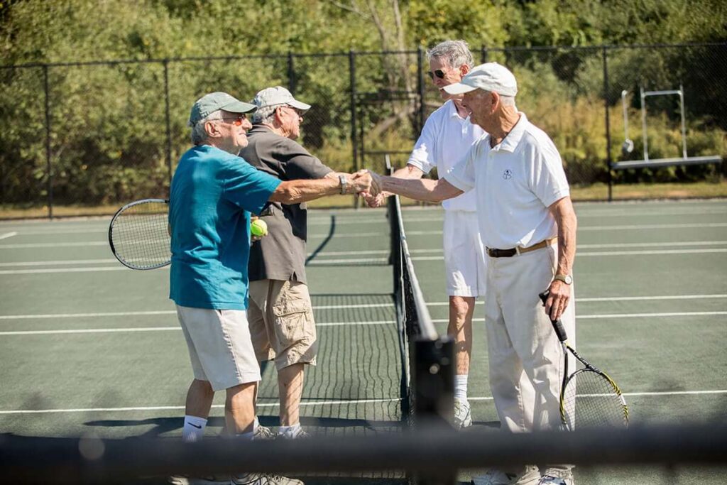 Tennis players at Peconic Landing